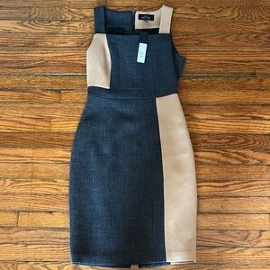 Toccin Black and Tan Midi Dress